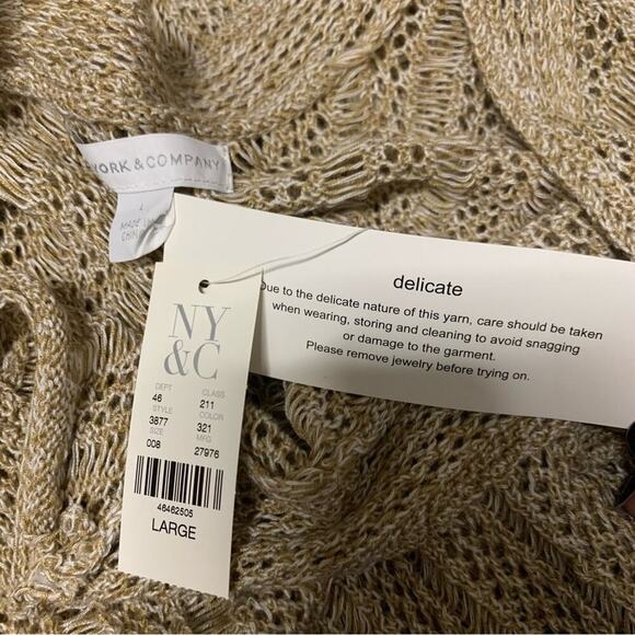 NWT New York & Company Acrylic Crochet Knit Yarn Sleeveless Blouse Size Large - Picture 6 of 9